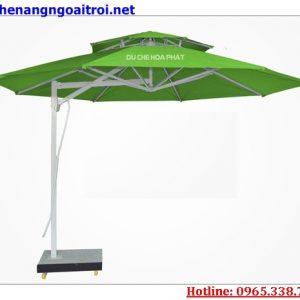Ô Dù lệch tâm tròn 2 tầng xanh lá nhạt