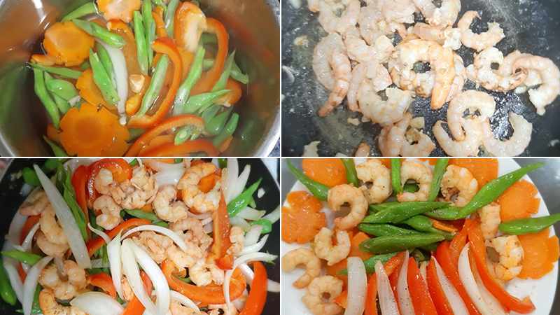 Tôm nõn xào thập cẩm