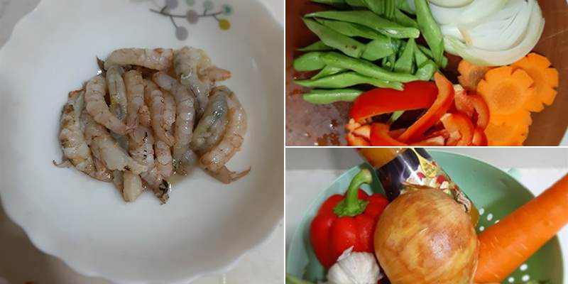 Tôm nõn xào thập cẩm