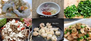 Tôm nõn xào nấm