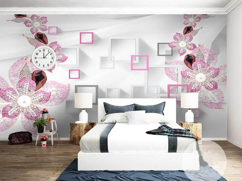 Sống động với giấy dán tường phòng ngủ 3D
