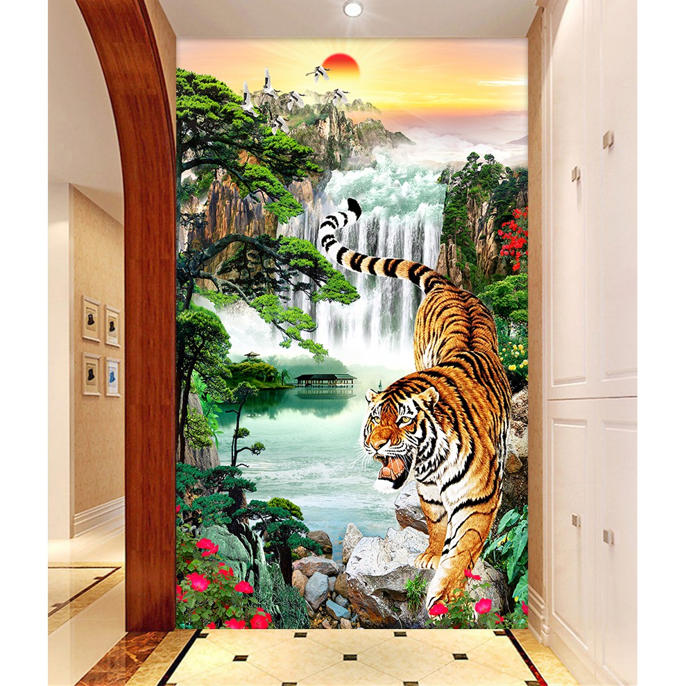 Lịch sử giá Tranh dán tường 3d vtc tranh phong thủy con hổ ud0362 kim sa cập nhật 3/2022 - BeeCost