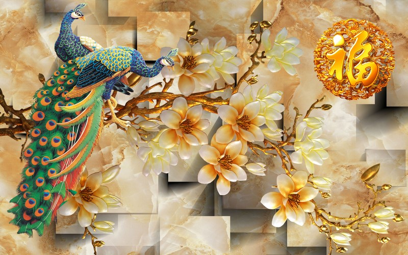 tranh dan tuong 3d cong moc lan t117 - TƯỜNG XINH