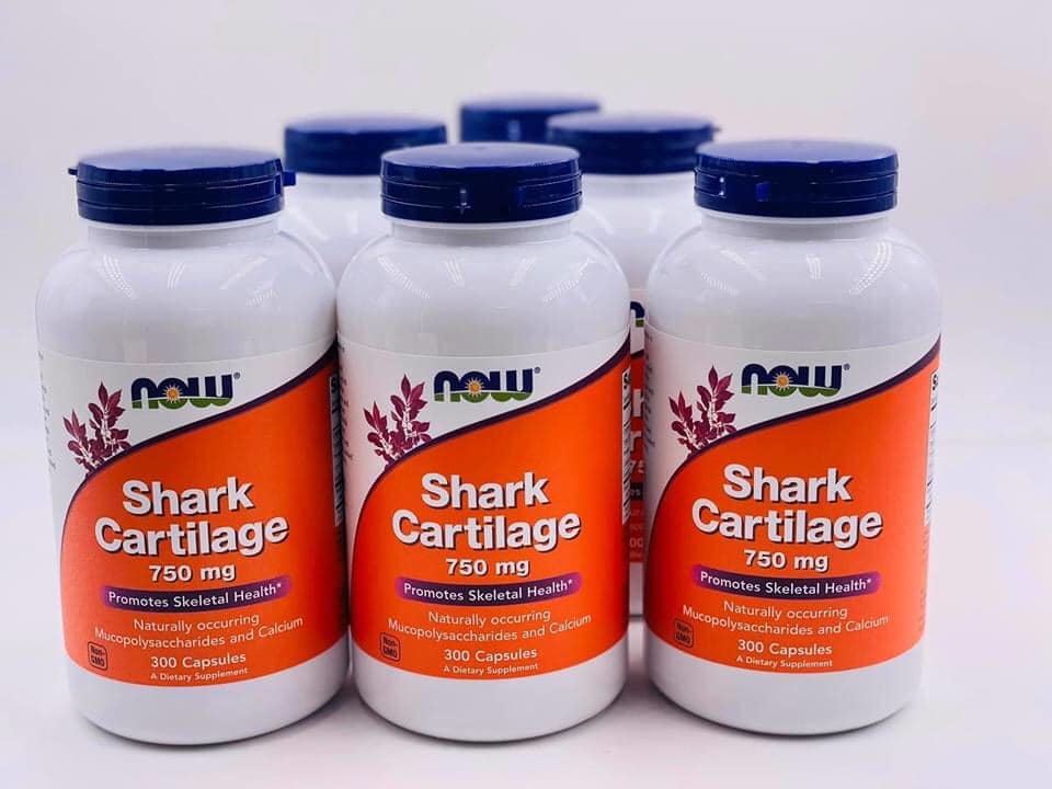 Viên uống Sụn cá mập NOW Shark Cartilage 750mg bổ xương khớp Mỹ