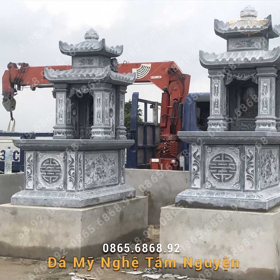 Mộ đá hai mái cải táng đẹp chuẩn phong thủy