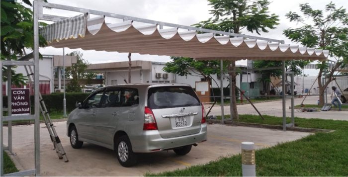 Báo giá mái xếp lượn sóng, mái xếp di động, bạt che nắng 2018