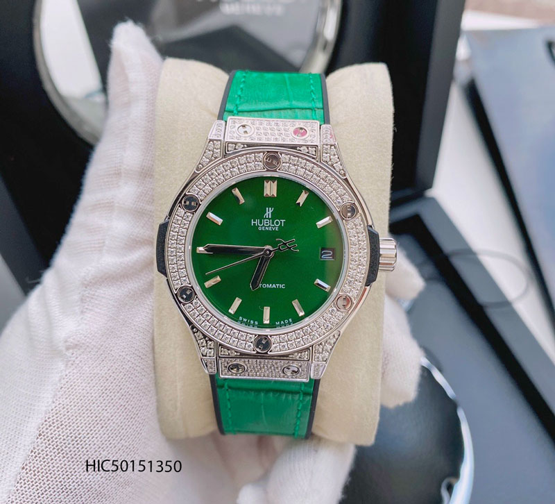 Đồng hồ Hublot nữ dây cao su màu đen máy cơ cao cấp