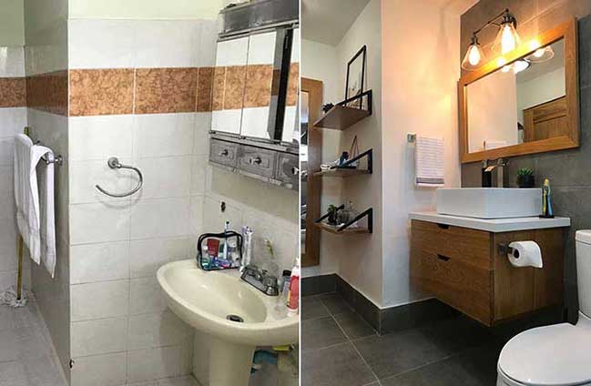 Mẫu phòng tắm cũ lột xác sau khi được cải tạo
