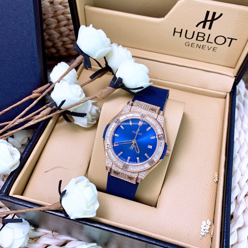 Đồng hồ Hublot Diamond full diamond loại hột vuông - Ms: 118950
